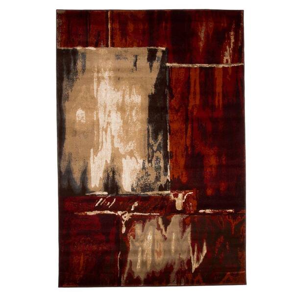 Lavish Home Opus Artfully Abstract Red 5 ft. x 8 ft. Area Rug