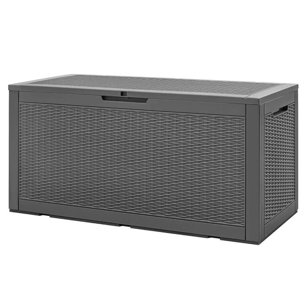 100 Gal. Large Grey Waterproof Resin Deck Box