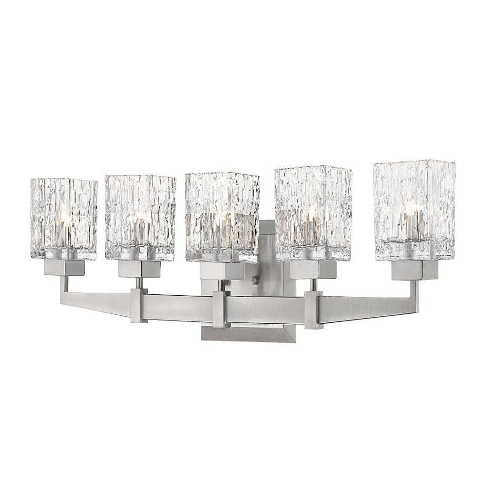 UPC 685659143225 product image for Rubicon 36 in. 5-Light LED Brushed Nickel Vanity Light with Clear Glass | upcitemdb.com