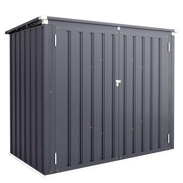 3 ft. W x 5 ft. D Gray Metal Outdoor Storage Shed with Door for Garden, Backyard(15 sq. ft. )