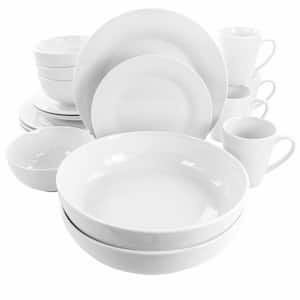 18-Piece Carey Round White Porcelain Dinnerware Set (Service for 4)