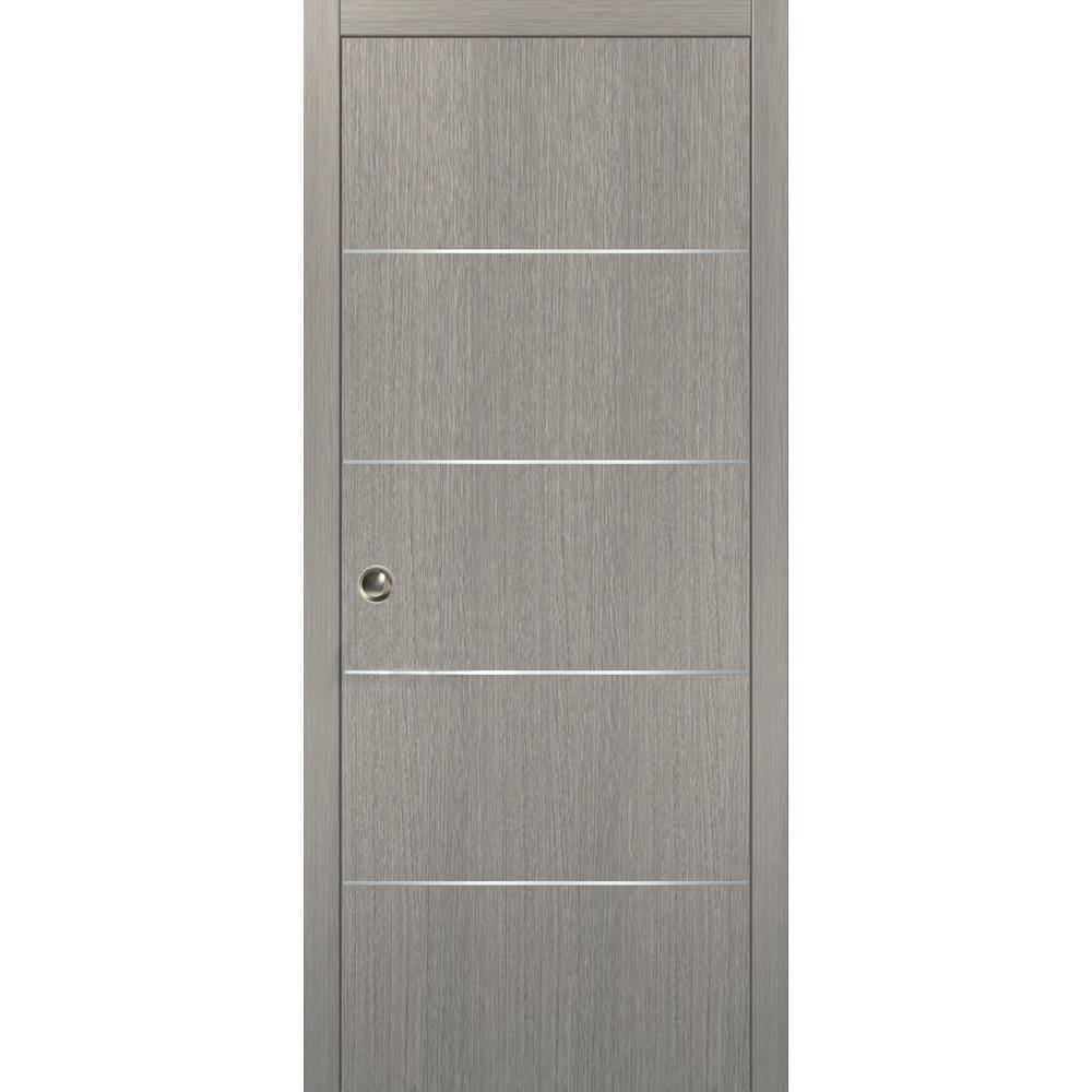 Assemble Required 32 in. x 80 in. 1-Panel Gray Ash Finished Solid Wood with Honeycomb Sliding Door with Hardware price history on PriceWatchPro