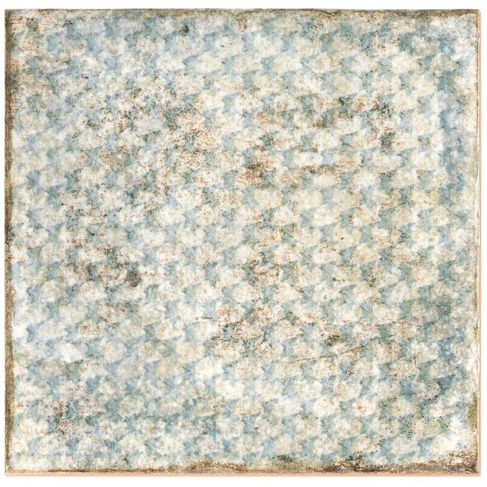 Angela Harris White + Light Green Decor 8 in. x 0.35 in. Polished Ceramic Wall Tile Sample price history on PriceWatchPro