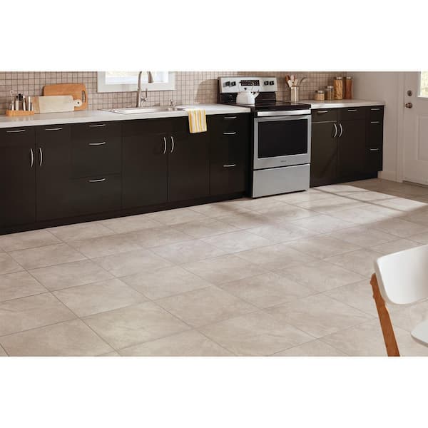 TrafficMaster Portland Stone Gray 18 in. x 18 in. Glazed Ceramic