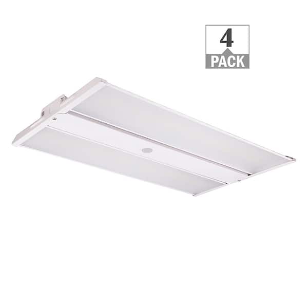 4-Pack 2 ft. 400-Watt Equivalent Thin Profile LED Dimmable White High Bay Light 4000K 5000K 31,500LM Workshop Garage