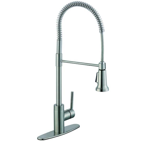 Glacier Bay Brookside Single-Handle Pull-Down Sprayer Kitchen Faucet in Stainless Steel