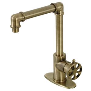 Belknap Single Handle Single Hole Bathroom Faucet in Antique Brass