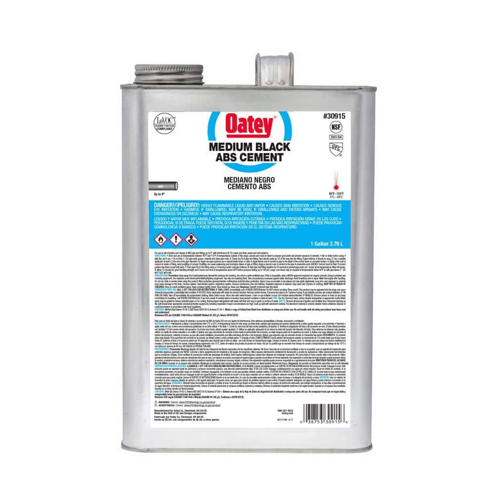 Oatey 1 Gal. Black Medium ABS Cement 30915 The Home Depot