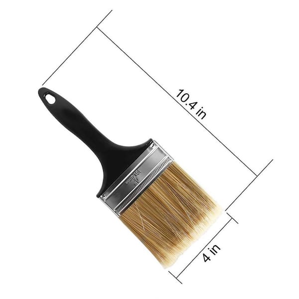 EDGELL HOUSE 5 pcs Bristle Paint Brush Set Work Gloves 4” Paint Scraper  Tool Plastic Drop Cloth Painters Tape Brushes for Walls and Furniture  Varnish
