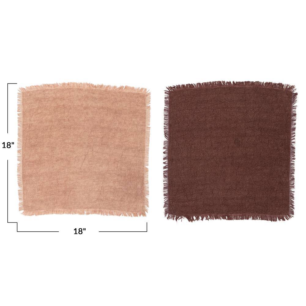 18" Square Beige Linen Napkins, Set of 4