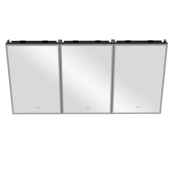 59.10 in. W x 29.53 in. H Rectangular Aluminum Alloy Medicine Cabinet with Mirror