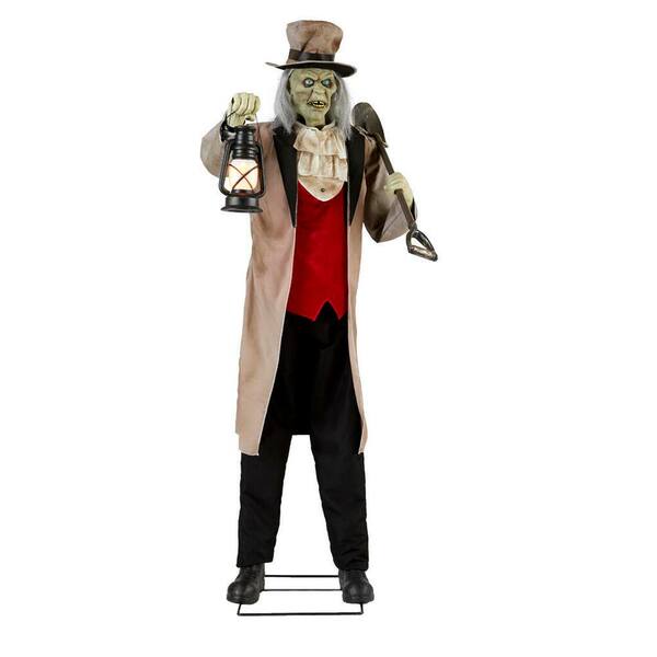 Home Accents Holiday 6.5 ft Animated LED Gravedigger Halloween Animatronic