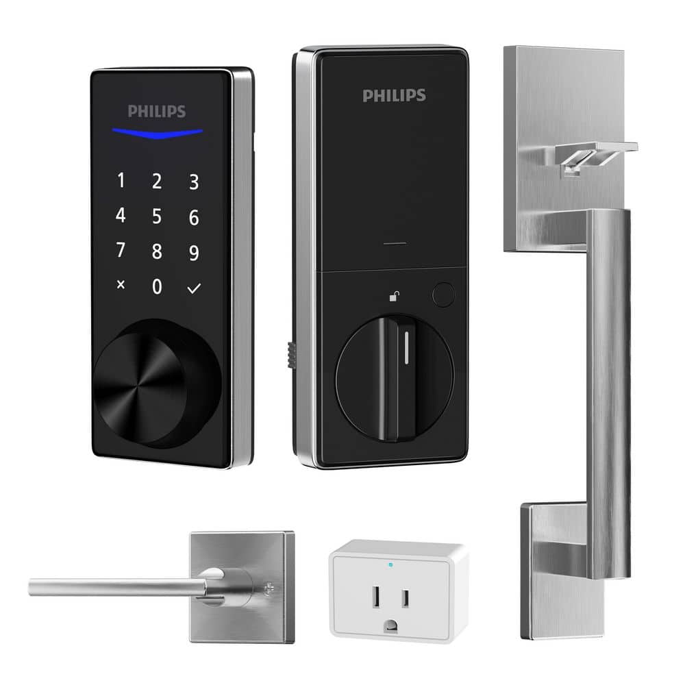Bluetooth Touchscreen Smart Deadbolt with Wi-Fi Bridge and Door Handleset-Satin Nickel price history on PriceWatchPro