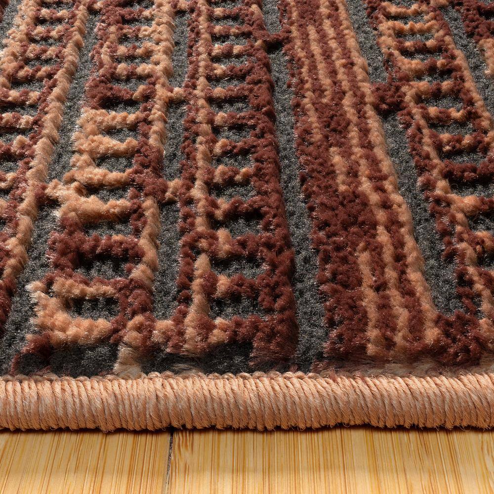Missha Dario Dark Brown Tufted Rectangular Synthetic Rug, 6' x 9'