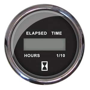 Chesapeake Stainless Steel Digital Hourmeter (12-32 VDC) - 2 in., Black
