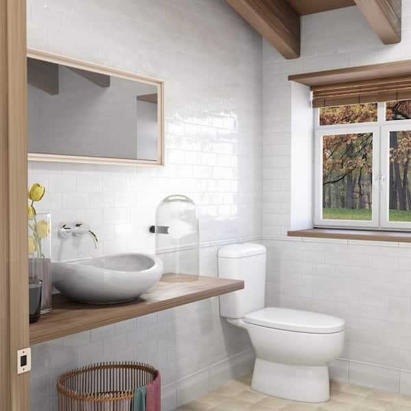 Mackay Vintage White 5.9 in. x 11.81 in. Polished Ceramic Base Molding Wall Tile Trim