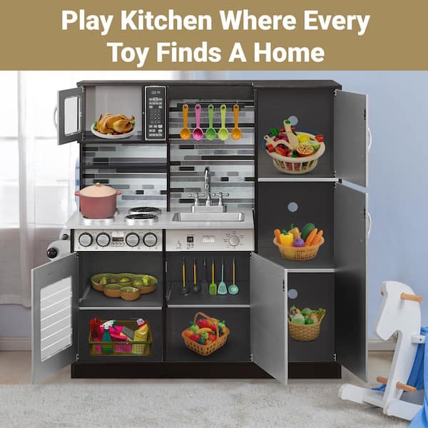 HOMESTOCK Kids Pretend Play Kitchen Set, Kids Play Kitchen