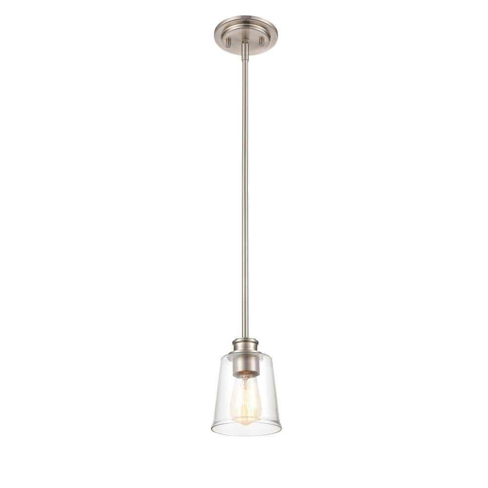 Forsyth 5" Brushed Nickel Glass Mini Pendant Light