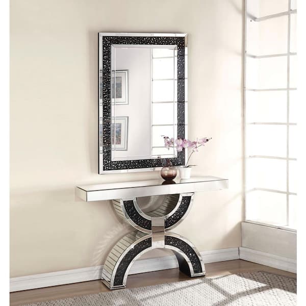 Acme Furniture Large Rectangle Mirrored And Faux Gemstones Modern Mirror (47 in. H x 32 in. W)