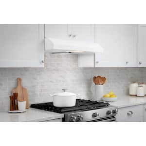 Arno 30 in. 240 CFM Convertible Under Cabinet Range Hood in White with Lighting and Charcoal Filter