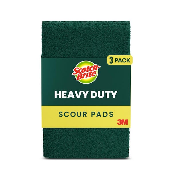 Scotch-Brite 6 in. x 3.8 in. Heavy-Duty Scouring Pads (3-Pack)