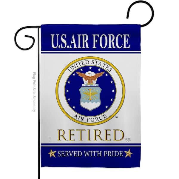 Breeze Decor 13 in. x 18.5 in. US Air Force Retired Garden Flag Double-Sided Armed Forces Decorative Vertical Flags