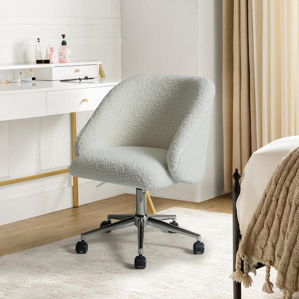 JAYDEN CREATION Ignaz Ivory Boucle Upholstered Task Chair