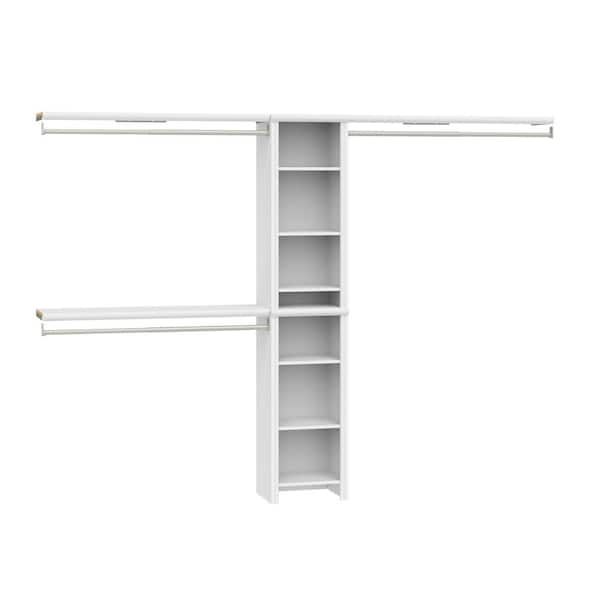 Impressions 48.97-112.97 in. W White Adjustable 8-Shelf Wood Closet System