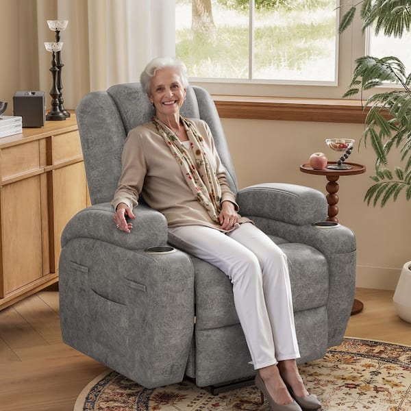 LACOO Electric Power Lift Recliner Chair (Leathaire) with Massage