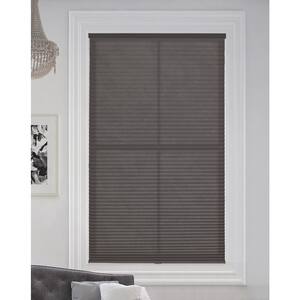 Anthracite Cordless Light Filtering Fabric Cellular Shade 9/16 in. Single Cell 55 in. W x 48 in. L