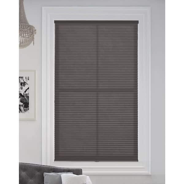 BlindsAvenue Anthracite Cordless Light Filtering Fabric Cellular Shade 9/16 in. Single Cell 58 in. W x 48 in. L