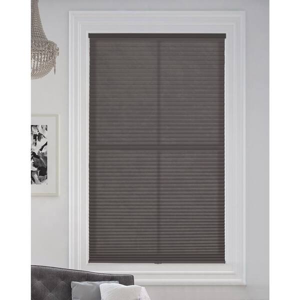 BlindsAvenue Anthracite Cordless Light Filtering Fabric Cellular Shade 9/16 in. Single Cell 36.5 in. W x 72 in. L