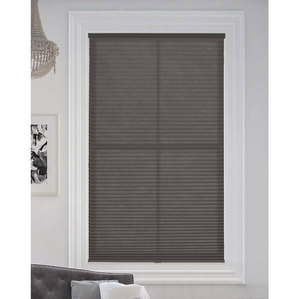 BlindsAvenue Anthracite Cordless Light Filtering Fabric Cellular Shade 9/16 in. Single Cell 55.5 in. W x 72 in. L