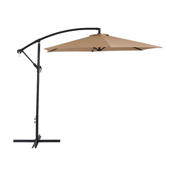 CorLiving 9 ft. Cantilever Tilt Patio Umbrella in Taupe PYN-702-U - The ...