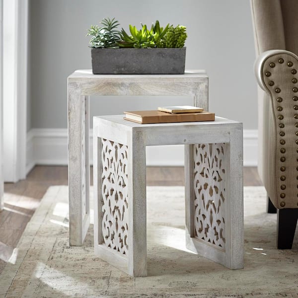 Home Decorators Collection Maharaja Sandblasted White 2Piece Nesting