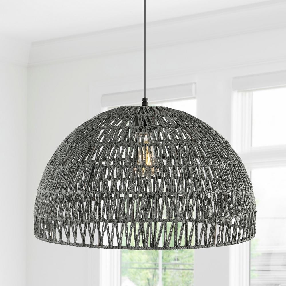 Campana 20" Grey-Black Bohemian Modern LED Pendant