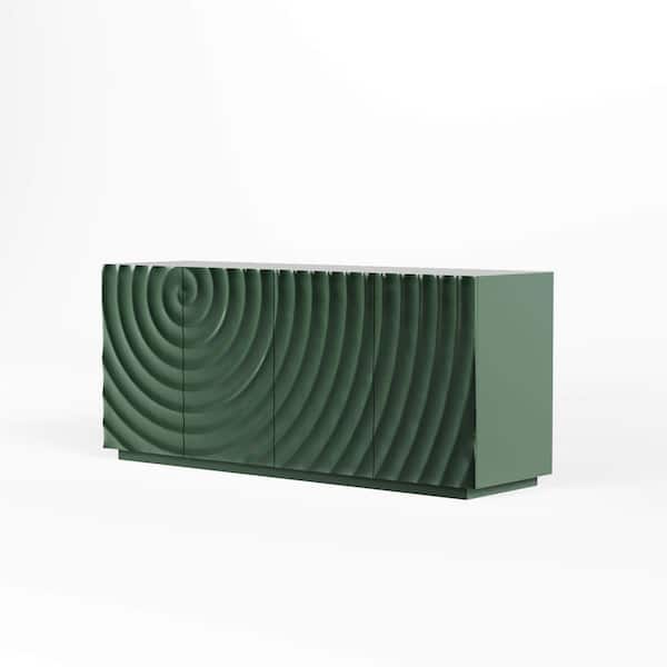 59 in. W x 15 in. D x 26.5 in. H Bathroom Green Linen Cabinet