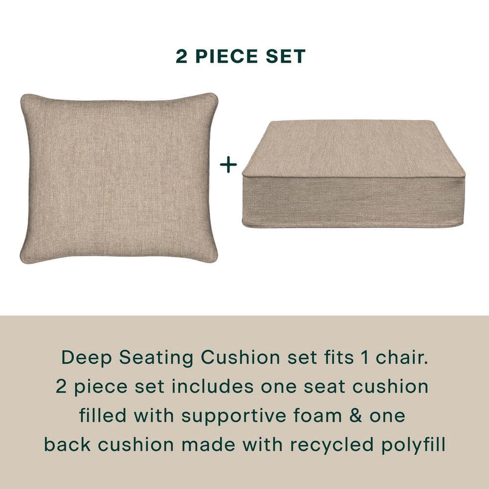 Textured Tan Deep Seating Outdoor Cushion Set