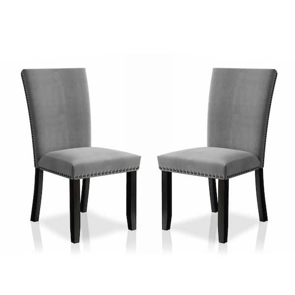 Southwind Light Gray and Black Upholstered Side Dining Chairs (Set of 2)