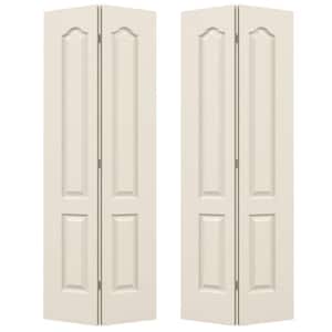 36 in. x 80 in. Camden Primed Textured Molded Composite Closet Bi-Fold Double Door