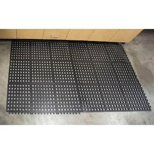 36 in. x 36 in. Anti-Fatigue Rubber Interlocking Floor Mats (4-Pack)
