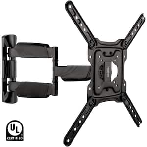 Full Motion TV Wall Mount for 32 in. 55 in. TVs, Holds up to 77 lbs. Weight Capacity, Black, UL Certificated