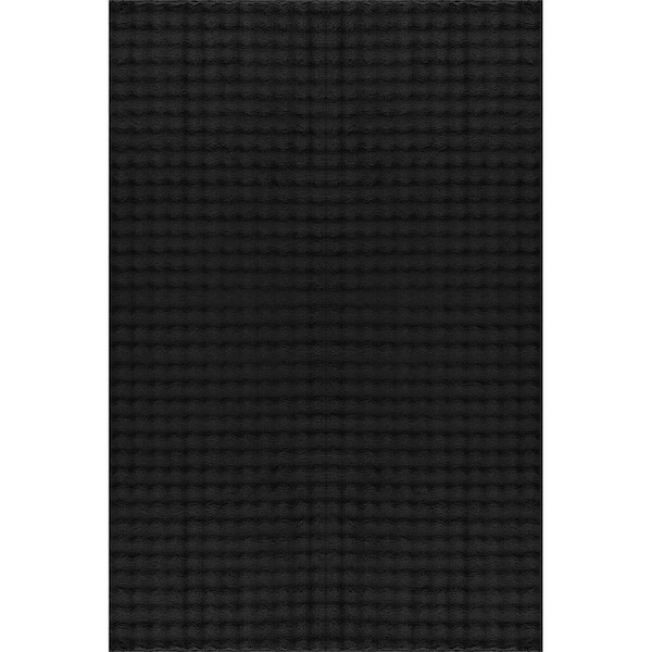 CloudSoft Black 8 ft. x 10 ft. Non Slip Rubber Back Polyester Solid Indoor Area Rug
