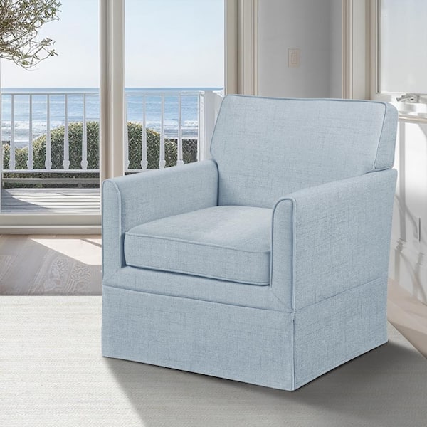 510 Design Paula Light Blue Arm Chair with Slipcover