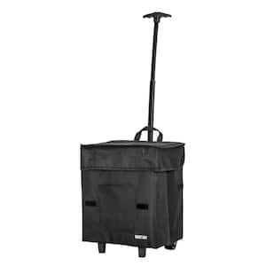 Collapsible Roller Utility Dolly Basket Tote, Blackout