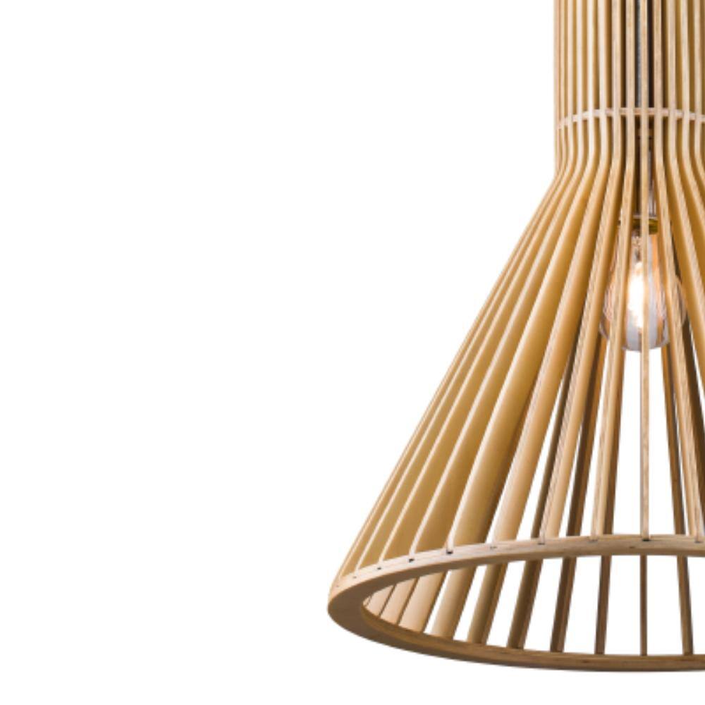 Bethel Wood Cage Frame 15.7" Modern Pendant Light