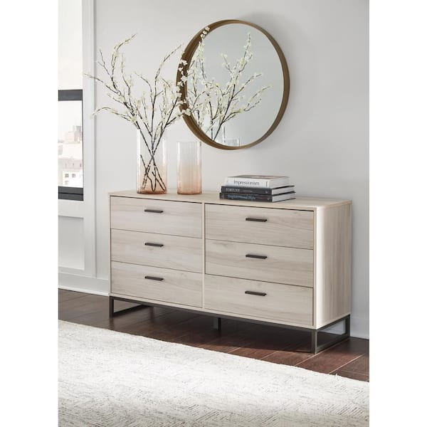 Socalle Beige 6 Drawers 59 in. Dresser