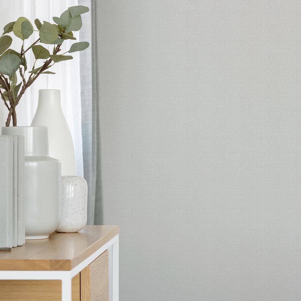Linen Flat White Non-Pasted Removable Wallpaper