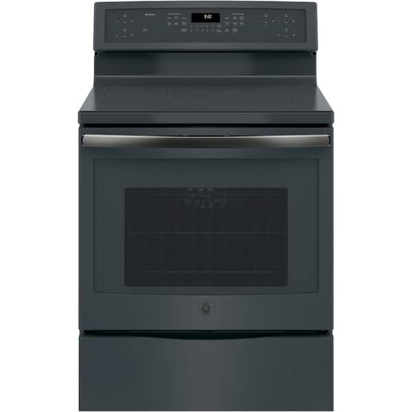 GE Profile 5.3 cu. ft. Smart Induction Range with Self-Cleaning Convection in Black Slate, Fingerprint Resistant