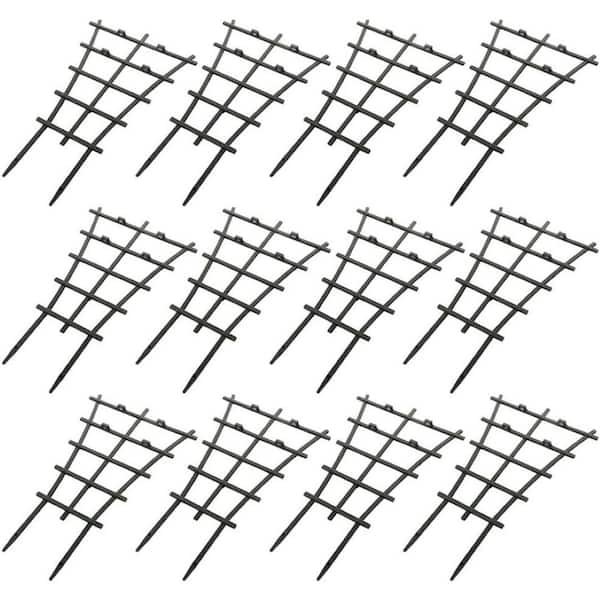 Misopily 9 .5 in. Mini Climbing Trellis Plastic for Potted Plants in Dark Green(12 Packs)